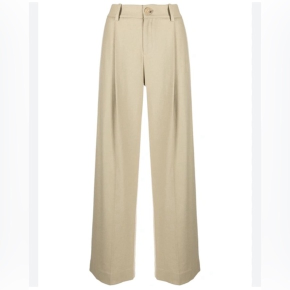 Vince High Waisted Wool Blend Tailored Trouser Pant Neutral Tan Size 10 - Picture 1 of 10